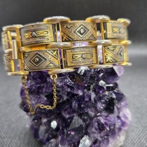 Damascene Double Row Panel Bracelet